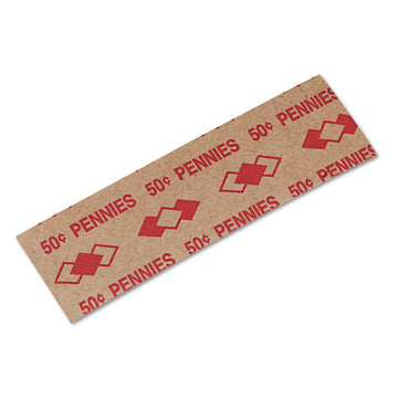 Iconex™ Tubular Coin Wrappers, Pennies, $.50, Pop-open Wrappers, 1000-pack freeshipping - TVN Wholesale